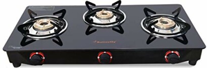 Butterfly Smart Glass 3 Burner Gas Stove Review: High Thermal Efficiency & Designer Knobs